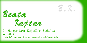 beata kajtar business card